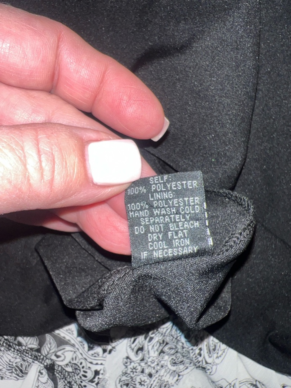 Lapis Black & White Paisley Asymmetrical Handkerchief Hem Skirt - Picture 7 of 7